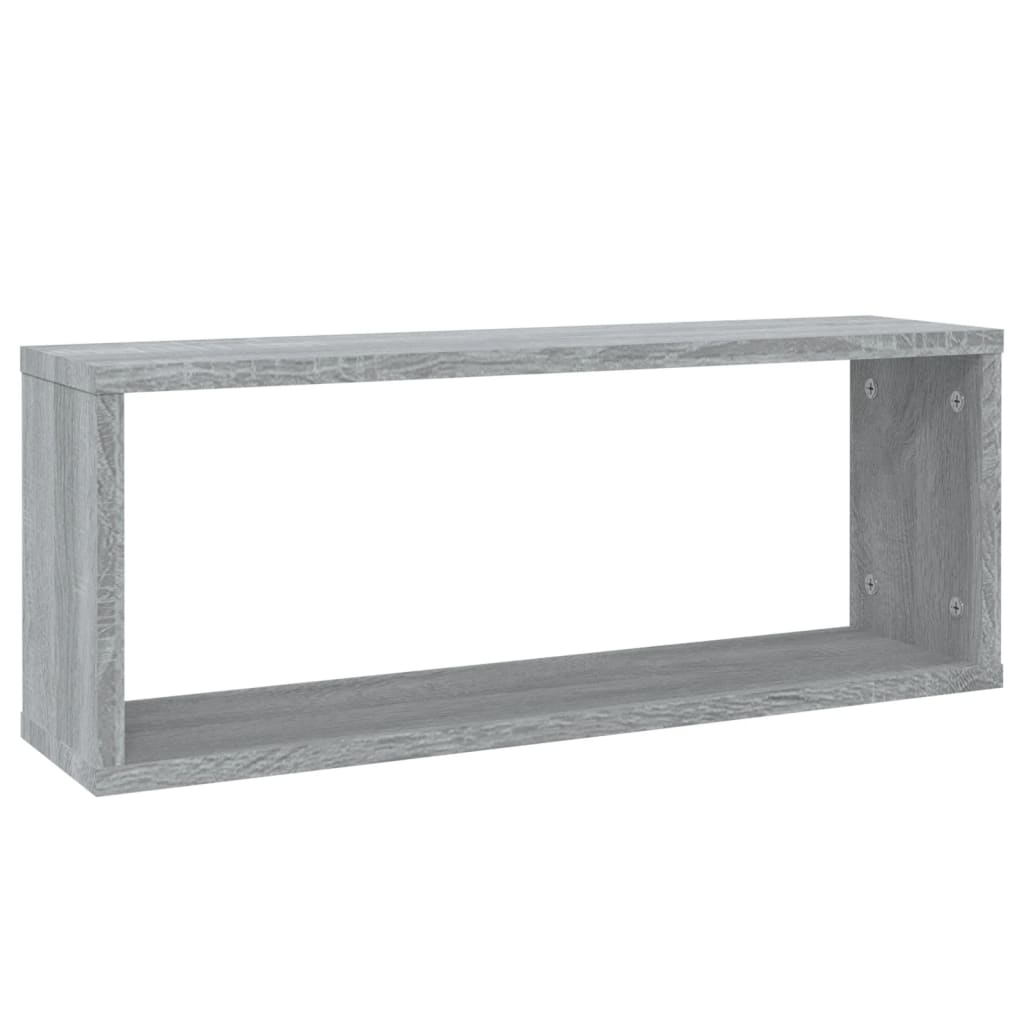 Wandschappen kubus 2 st 60x15x23 cm bewerkt hout grijs sonoma is nu te koop bij PeponiXL, paradijselijk wonen!