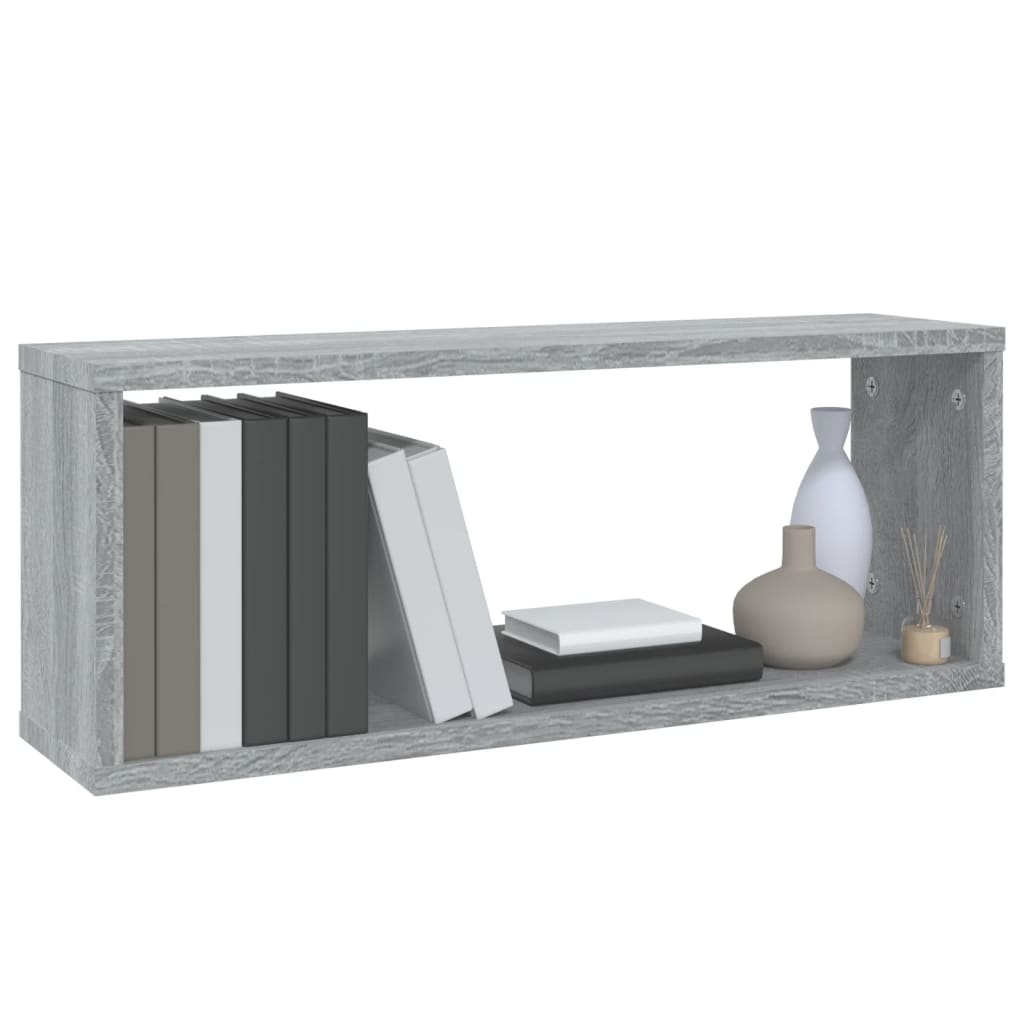 Wandschappen kubus 2 st 60x15x23 cm bewerkt hout grijs sonoma is nu te koop bij PeponiXL, paradijselijk wonen!
