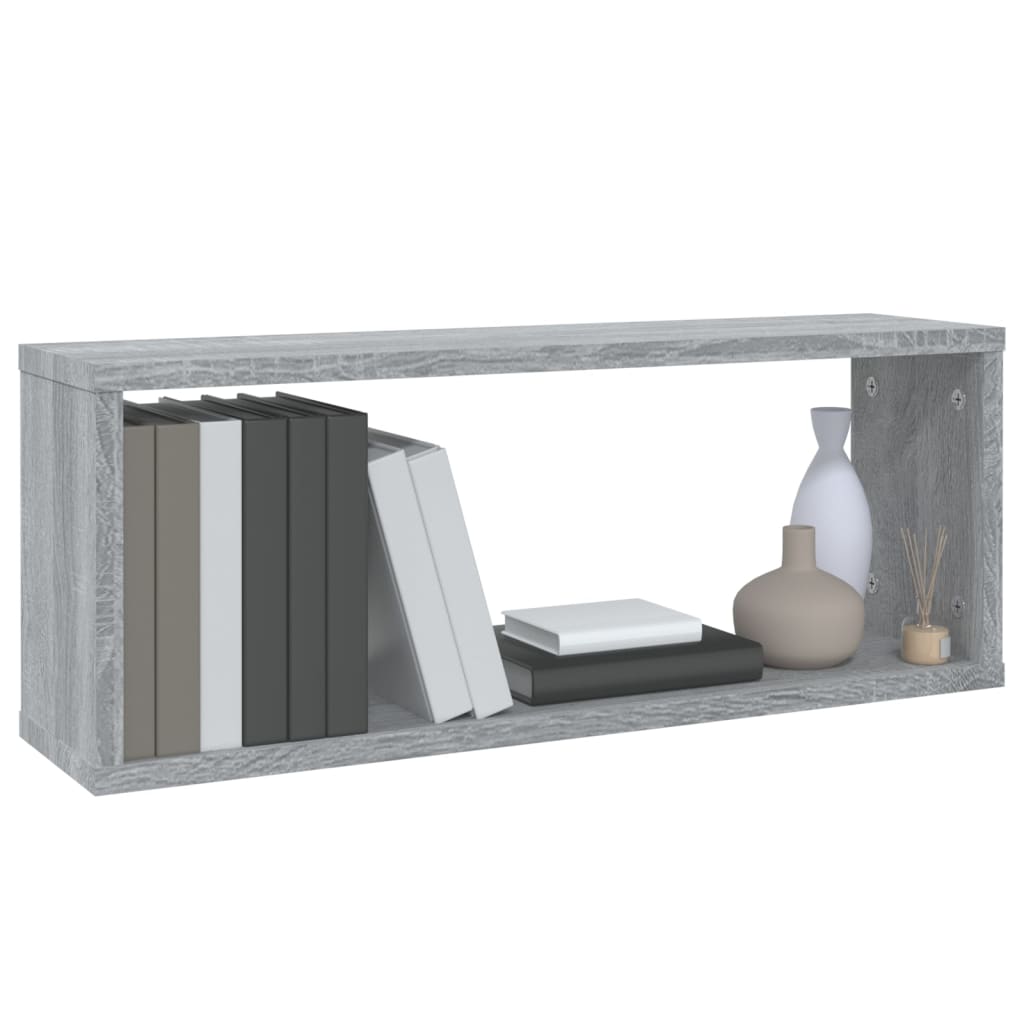 Wandschappen kubus 6 st 60x15x23 cm bewerkt hout grijs sonoma is nu te koop bij PeponiXL, paradijselijk wonen!