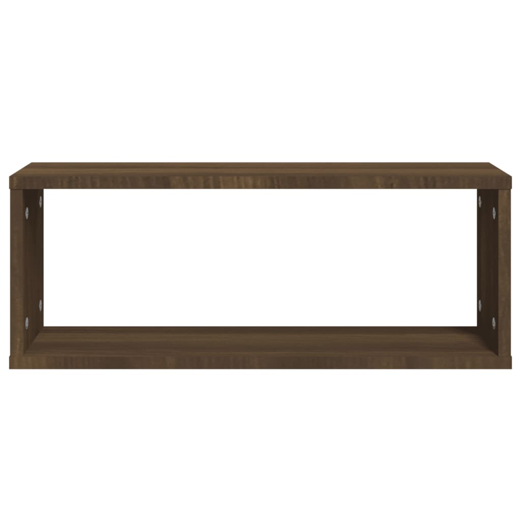 Wandschappen kubus 6 st 60x15x23 cm bewerkt hout bruin eiken is nu te koop bij PeponiXL, paradijselijk wonen!