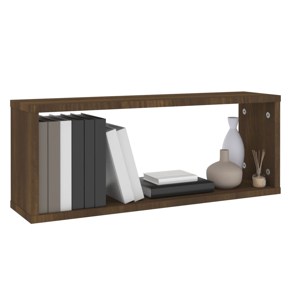 Wandschappen kubus 6 st 60x15x23 cm bewerkt hout bruin eiken is nu te koop bij PeponiXL, paradijselijk wonen!