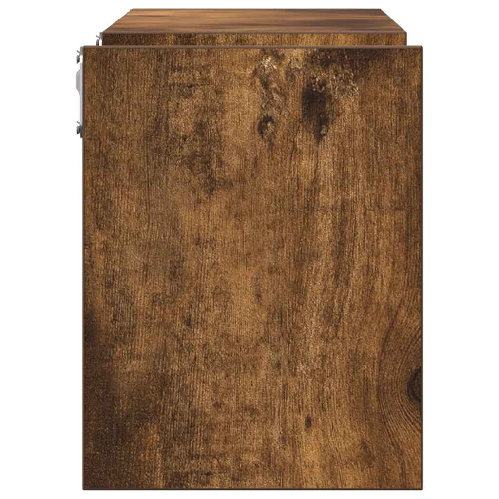Wandschappen 2 st 100x15x20 cm bewerkt hout gerookt eikenkleur is nu te koop bij PeponiXL, paradijselijk wonen!