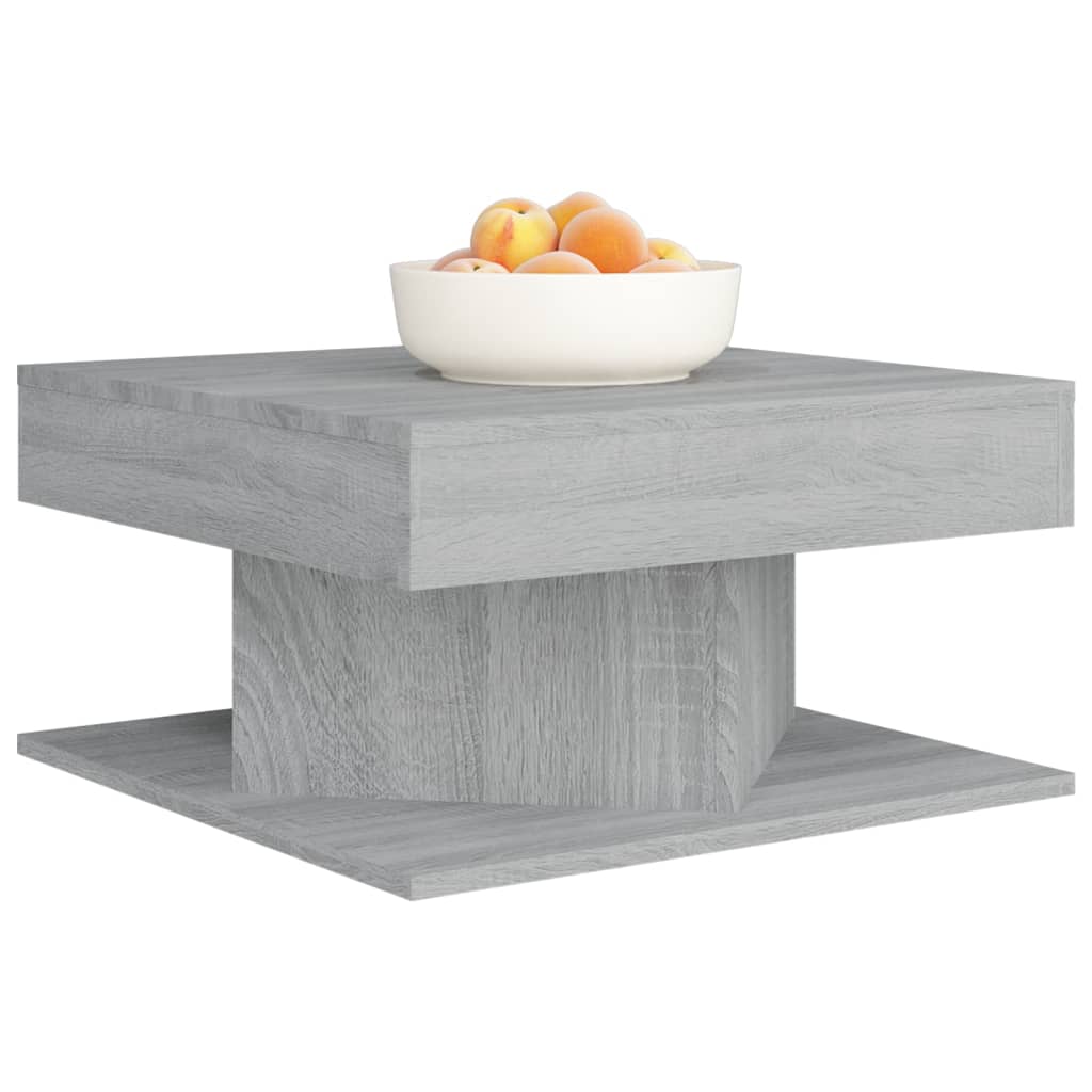 Salontafel 57x57x30 cm bewerkt hout grijs sonoma eikenkleurig is nu te koop bij PeponiXL, paradijselijk wonen!