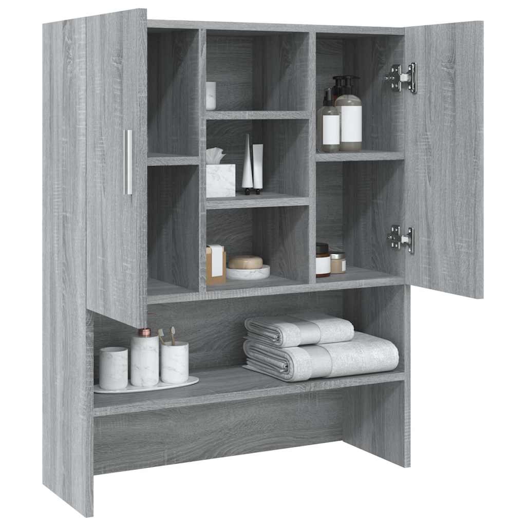 Wasmachinekast 70,5x25,5x90 cm grijs sonoma eikenkleurig is nu te koop bij PeponiXL, paradijselijk wonen!