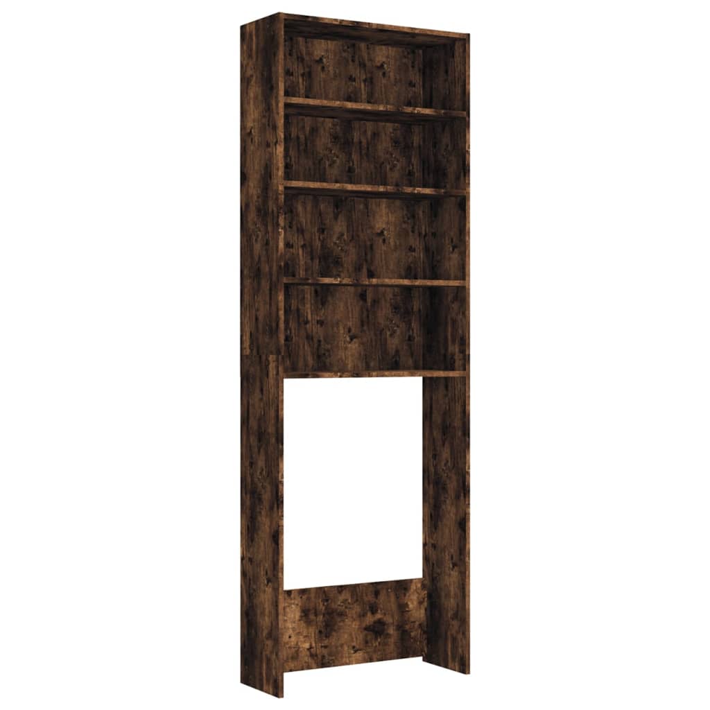 Wasmachinekast 64x24x190 cm gerookt eikenkleurig is nu te koop bij PeponiXL, paradijselijk wonen!