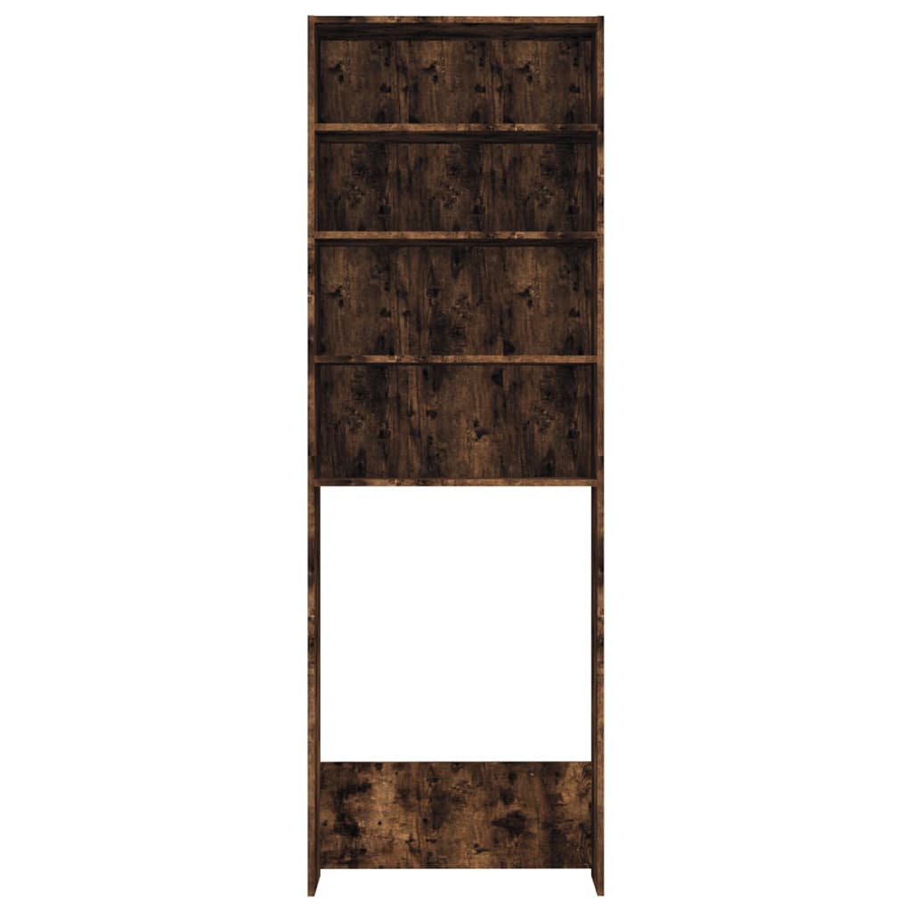 Wasmachinekast 64x24x190 cm gerookt eikenkleurig is nu te koop bij PeponiXL, paradijselijk wonen!