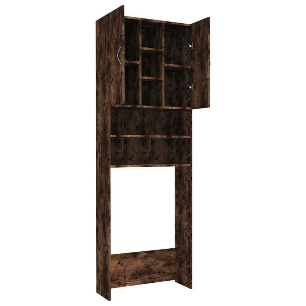 Wasmachinekast 64x25,5x190 cm gerookt eikenkleurig is nu te koop bij PeponiXL, paradijselijk wonen!