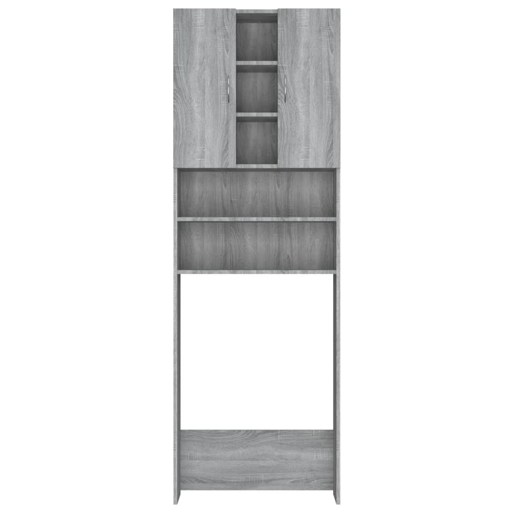 Wasmachinekast 64x25,5x190 cm grijs sonoma eikenkleurig is nu te koop bij PeponiXL, paradijselijk wonen!