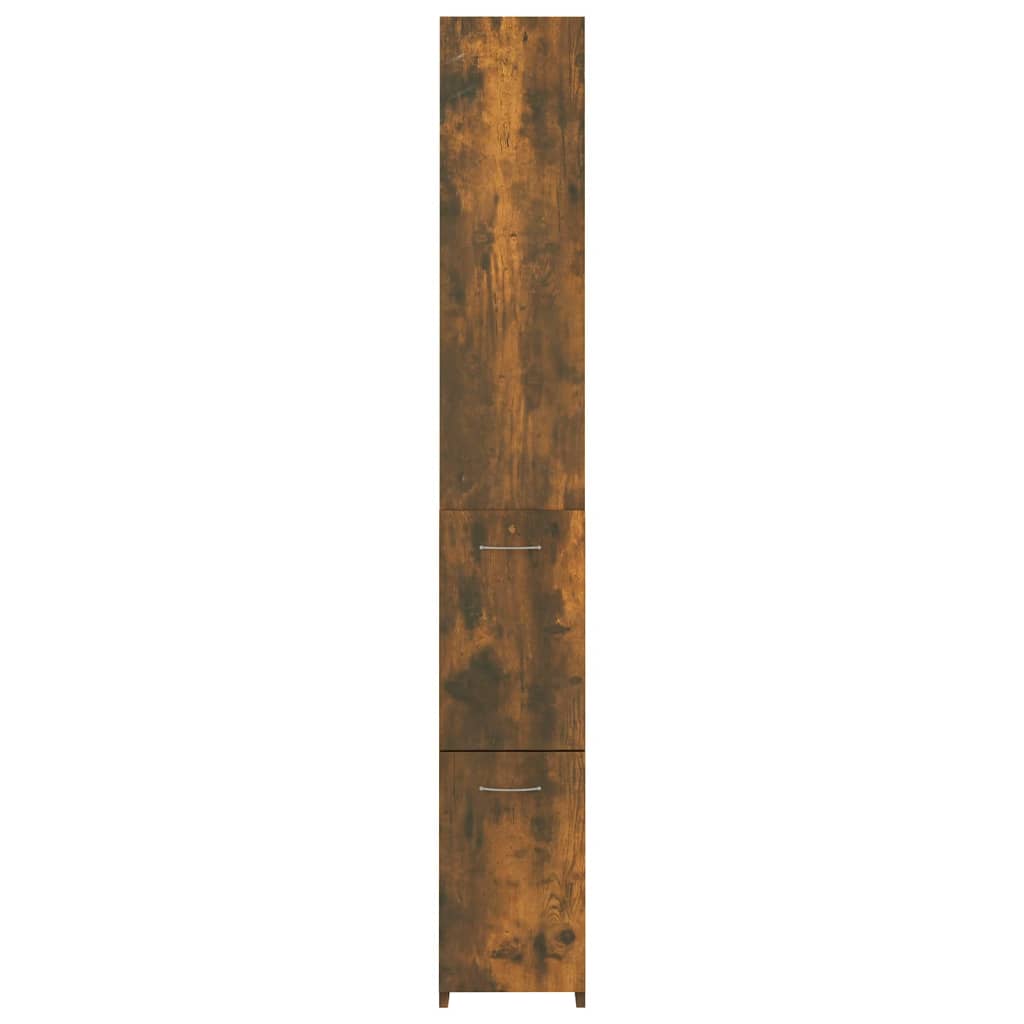 Badkamerkast 25x26,5x170 cm bewerkt hout gerookt eikenkleurig is nu te koop bij PeponiXL, paradijselijk wonen!