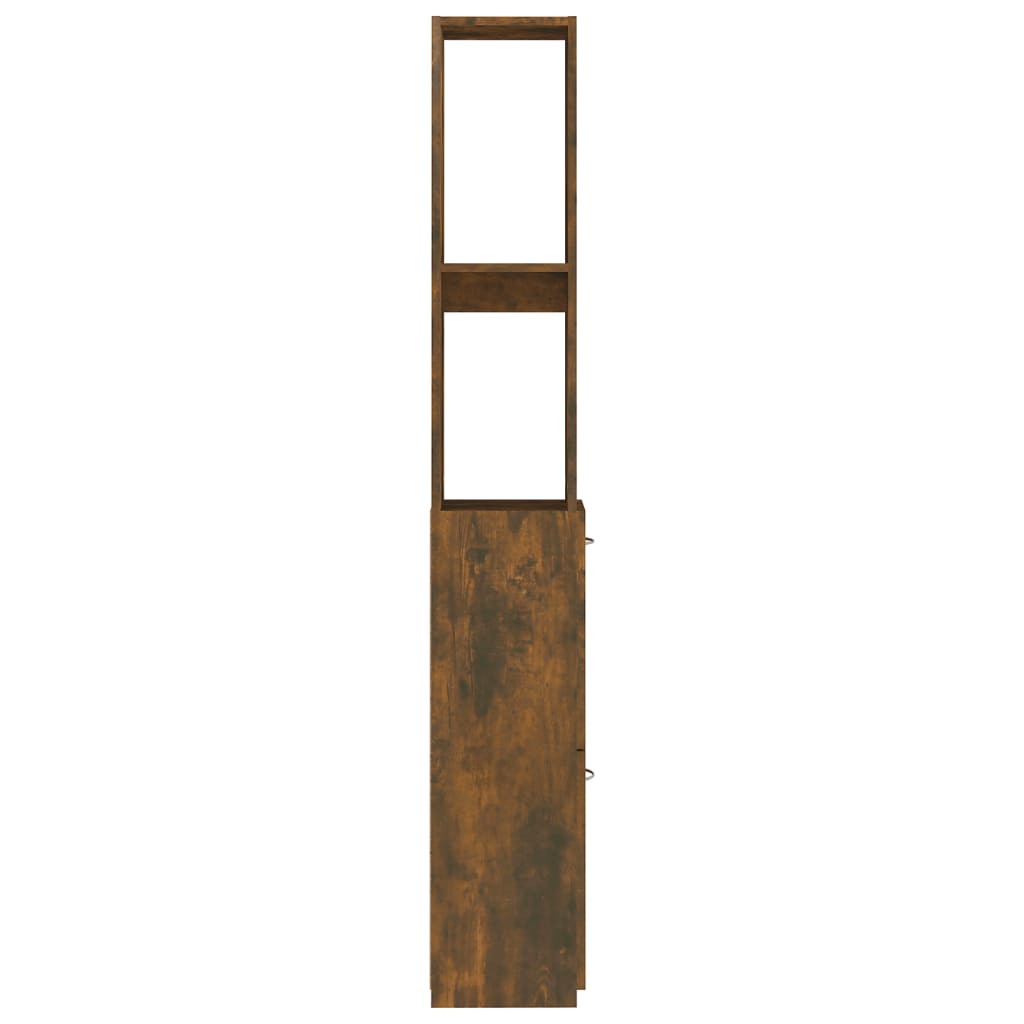 Badkamerkast 25x26,5x170 cm bewerkt hout gerookt eikenkleurig is nu te koop bij PeponiXL, paradijselijk wonen!