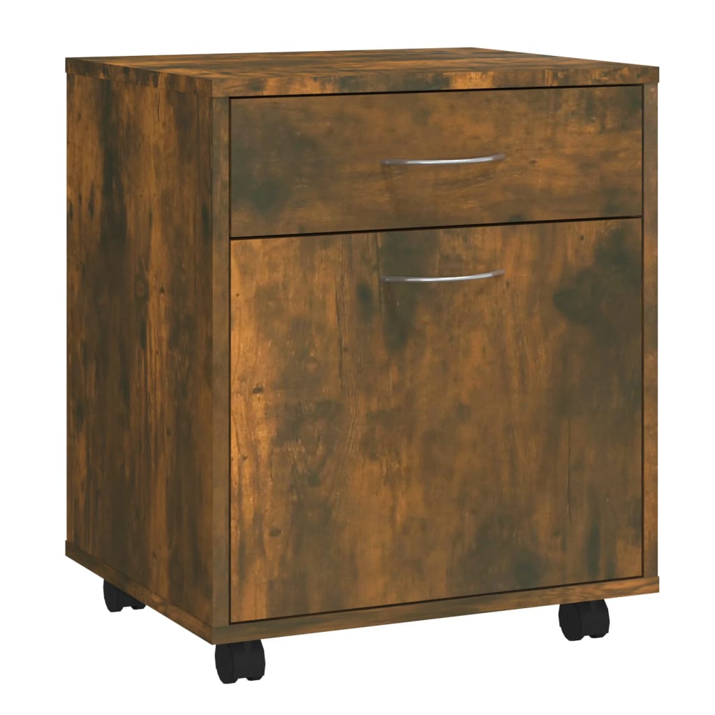 Rolkast 45x38x54 cm bewerkt hout gerookt eikenkleurig is nu te koop bij PeponiXL, paradijselijk wonen!