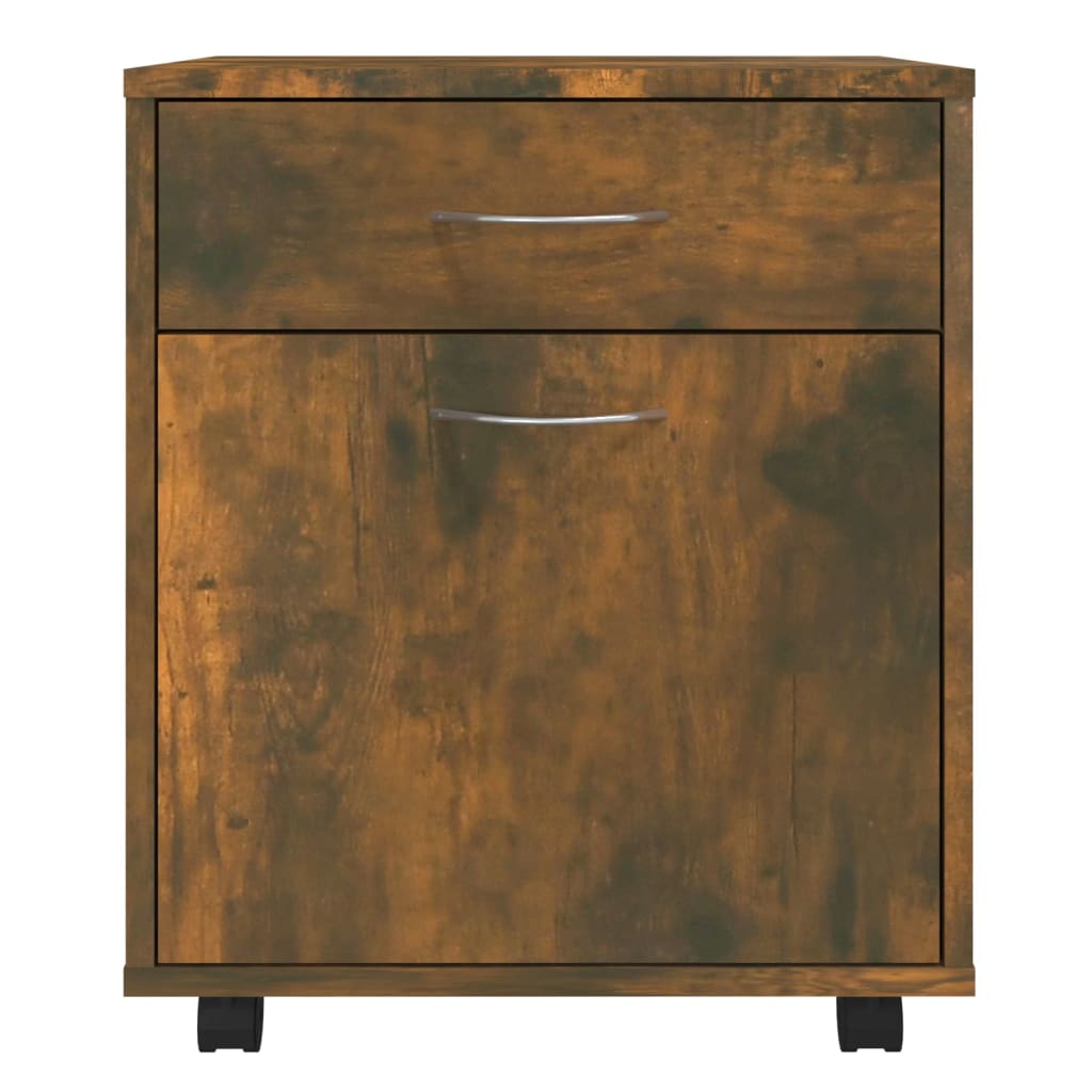 Rolkast 45x38x54 cm bewerkt hout gerookt eikenkleurig is nu te koop bij PeponiXL, paradijselijk wonen!