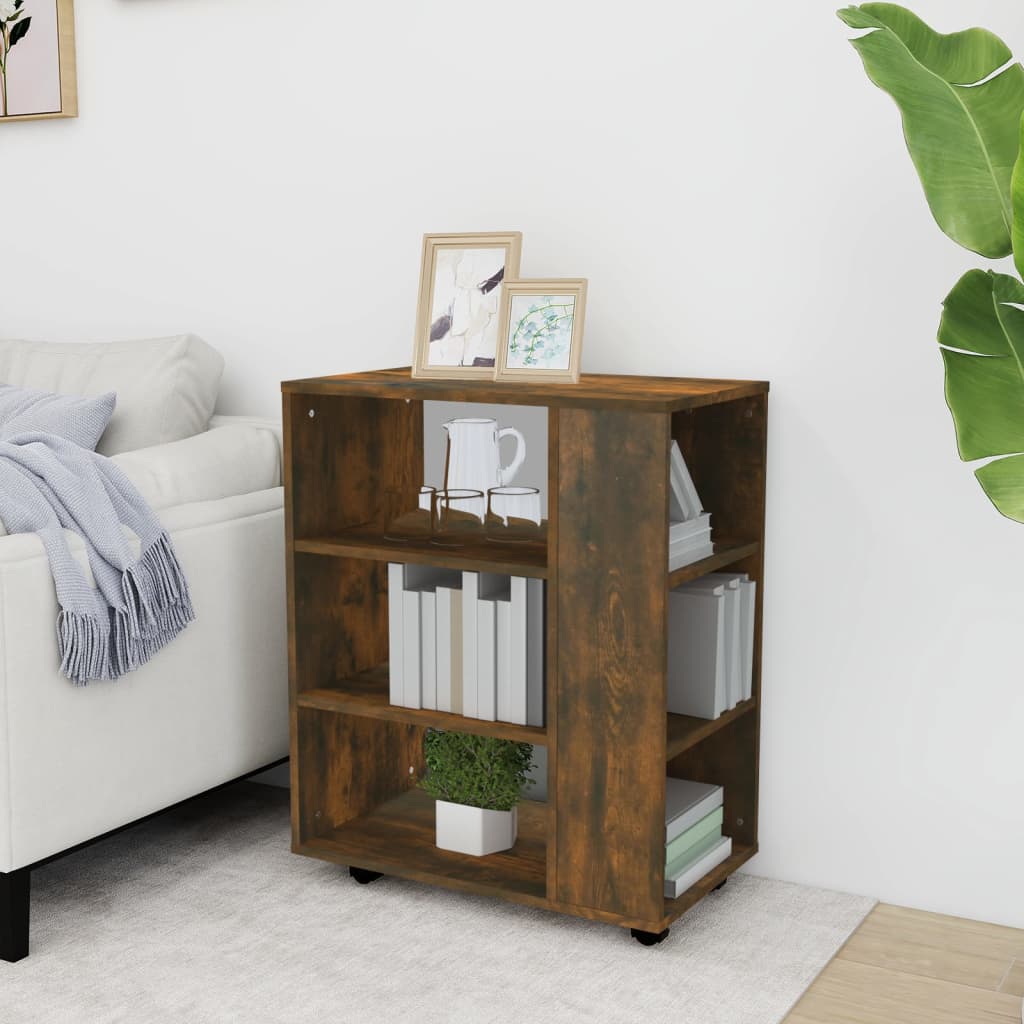 Rolkast 60x35x75 cm bewerkt hout gerookt eikenkleurig is nu te koop bij PeponiXL, paradijselijk wonen!