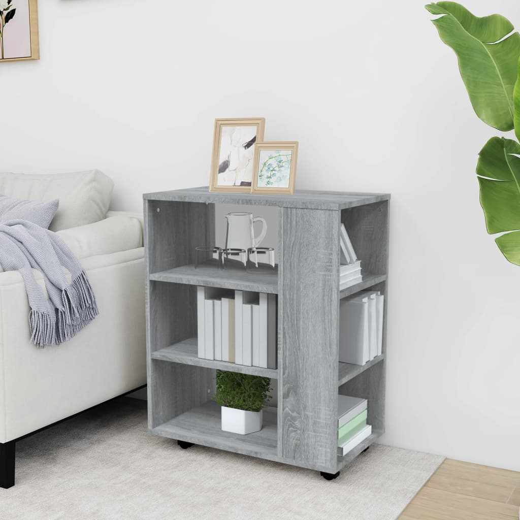 Rolkast 60x35x75 cm bewerkt hout grijs sonoma eiken is nu te koop bij PeponiXL, paradijselijk wonen!