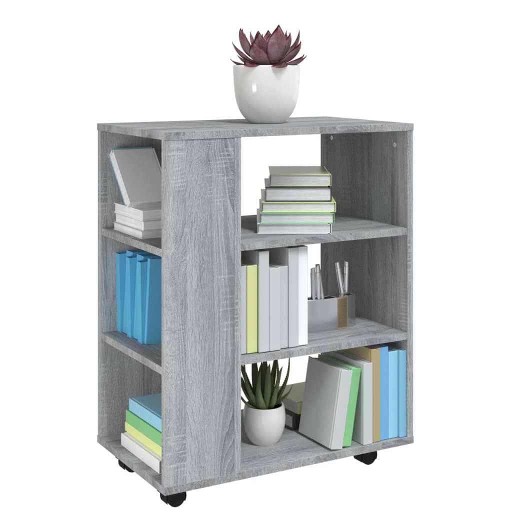 Rolkast 60x35x75 cm bewerkt hout grijs sonoma eiken is nu te koop bij PeponiXL, paradijselijk wonen!
