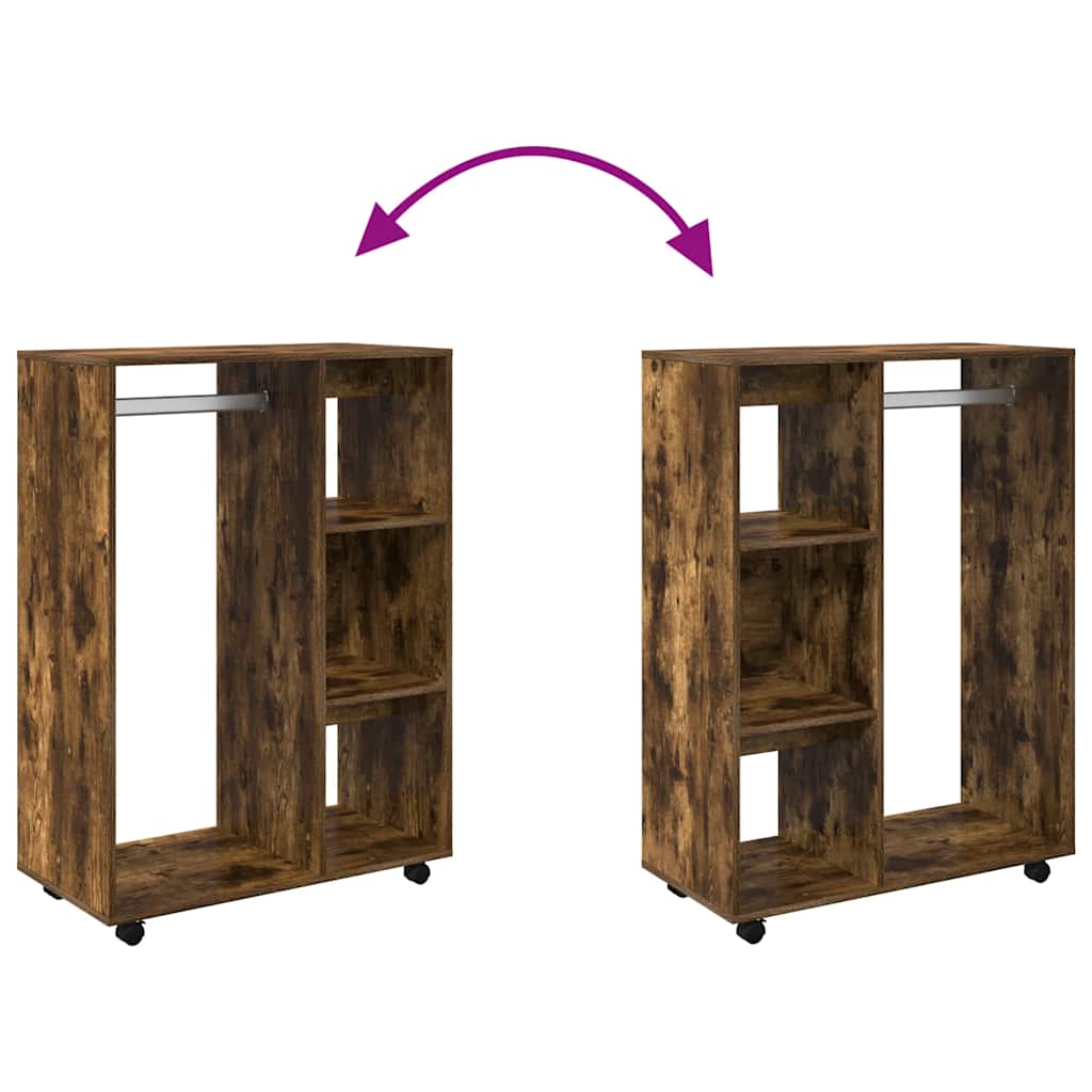 Kledingkast 80x40x110 cm bewerkt hout gerookt eikenkleurig is nu te koop bij PeponiXL, paradijselijk wonen!