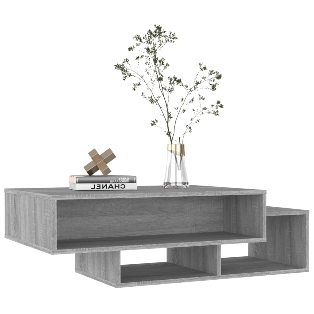 Salontafel 105x55x32 cm bewerkt hout grijs sonoma eikenkleurig is nu te koop bij PeponiXL, paradijselijk wonen!
