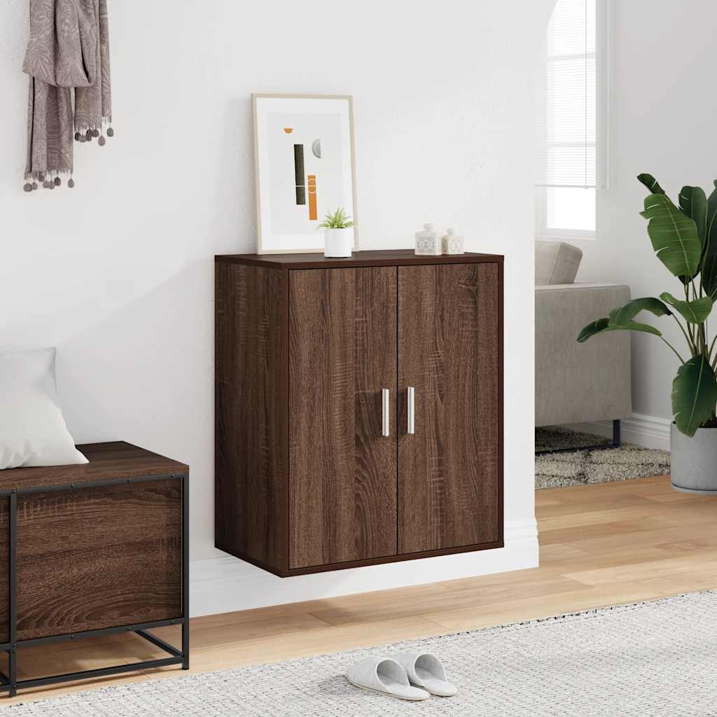 Schoenenkast 60x35x70 cm bewerkt hout bruin eikenkleur is nu te koop bij PeponiXL, paradijselijk wonen!