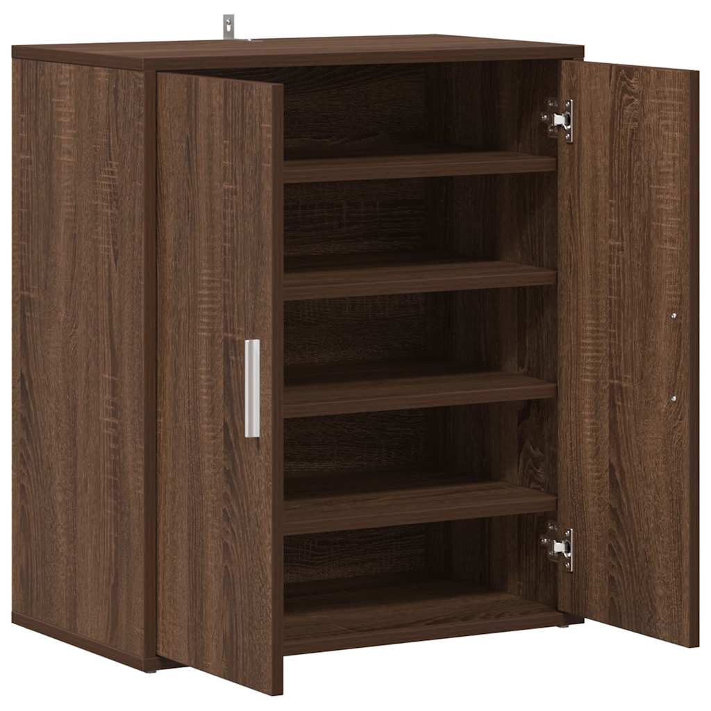 Schoenenkast 60x35x70 cm bewerkt hout bruin eikenkleur is nu te koop bij PeponiXL, paradijselijk wonen!