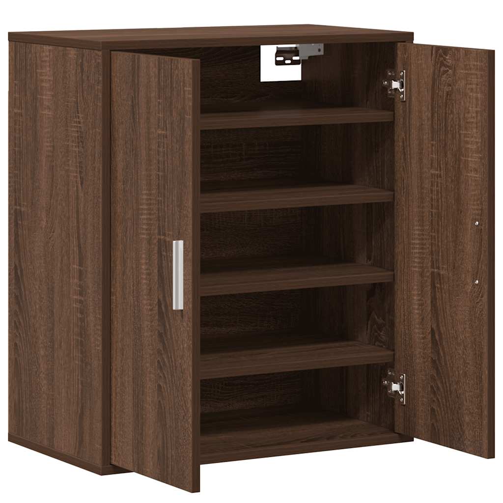 Schoenenkast 60x35x70 cm bewerkt hout bruin eikenkleur is nu te koop bij PeponiXL, paradijselijk wonen!