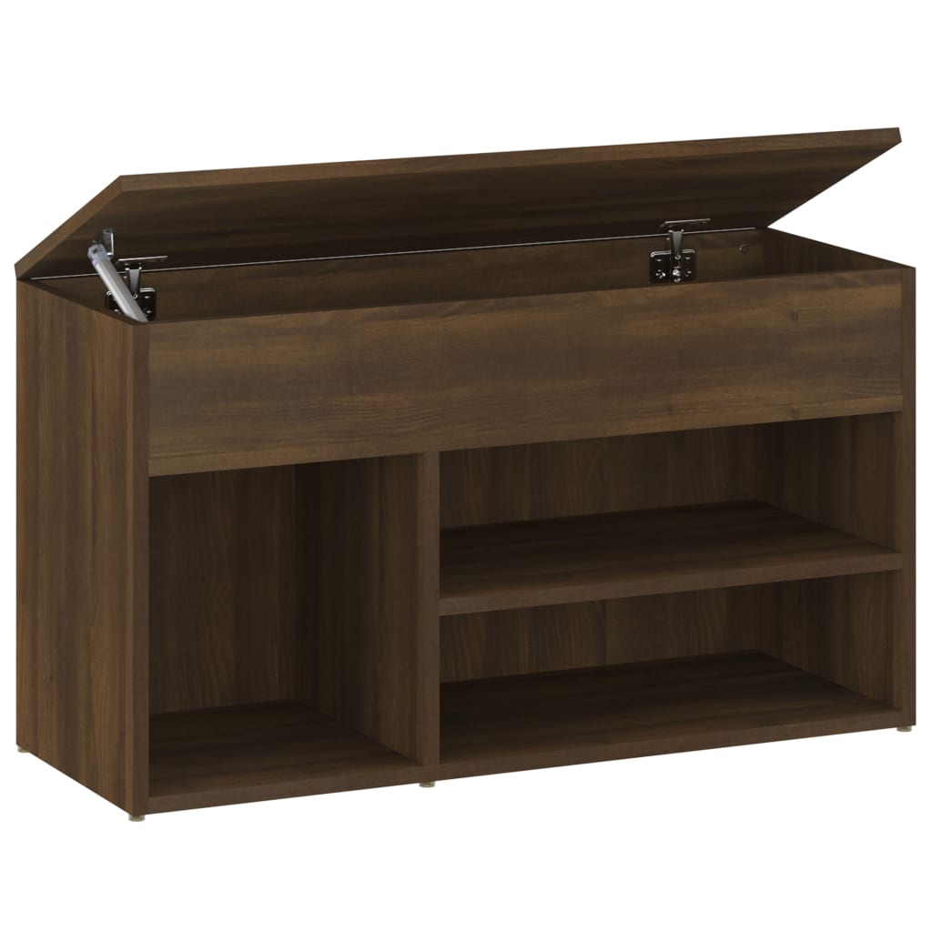 Schoenenbank 80x30x45 cm bewerkt hout bruin eikenkleur