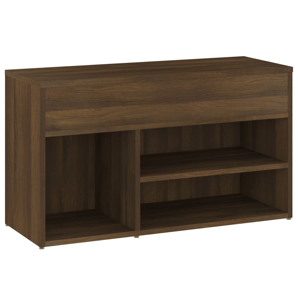 Schoenenbank 80x30x45 cm bewerkt hout bruin eikenkleur