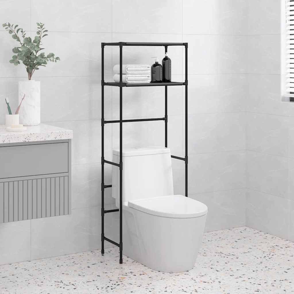 Toiletrek 2-laags 53,5x28x143 cm ijzer zwart is nu te koop bij PeponiXL, paradijselijk wonen!