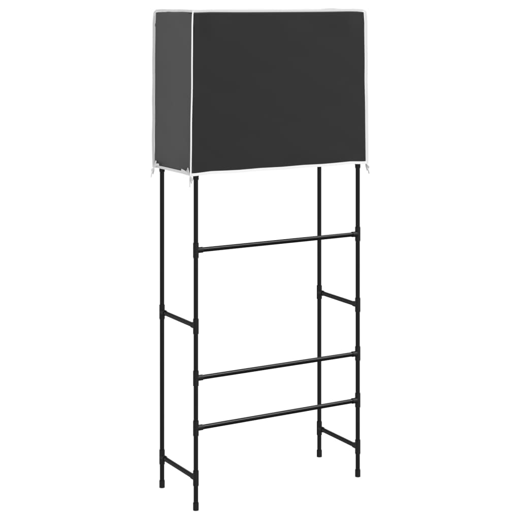 Opbergrek voor boven wasmachine 2-laags 71x29,5x170,5 cm zwart is nu te koop bij PeponiXL, paradijselijk wonen!