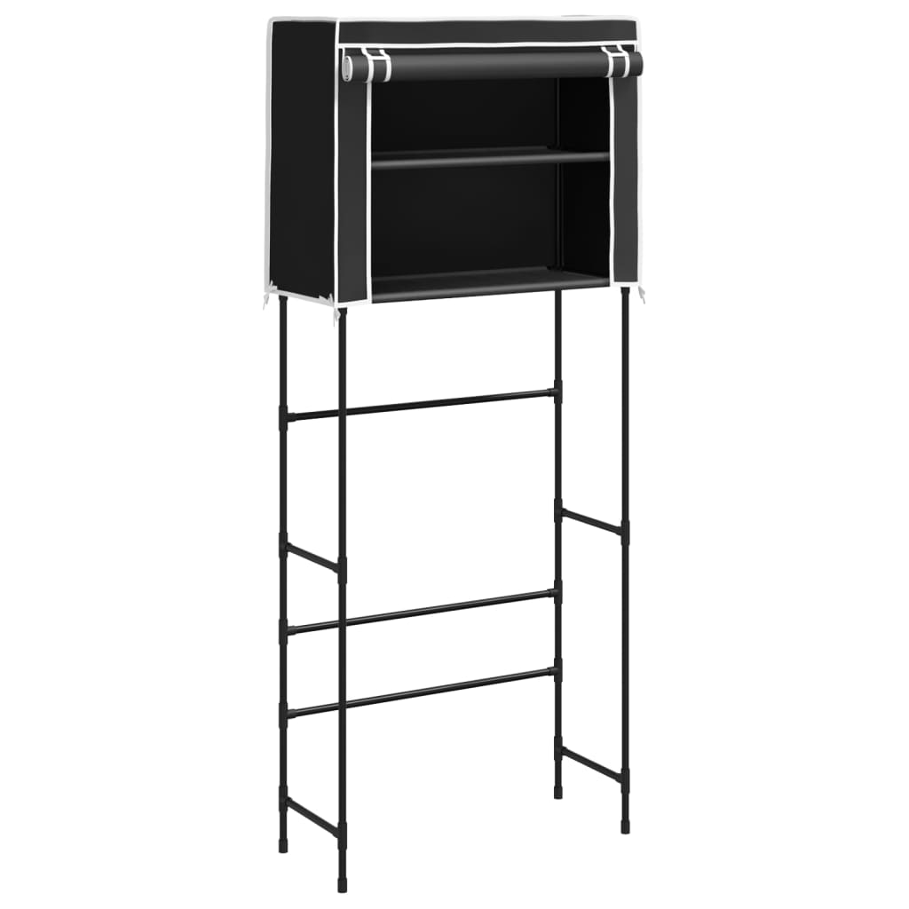 Opbergrek voor boven wasmachine 2-laags 71x29,5x170,5 cm zwart is nu te koop bij PeponiXL, paradijselijk wonen!