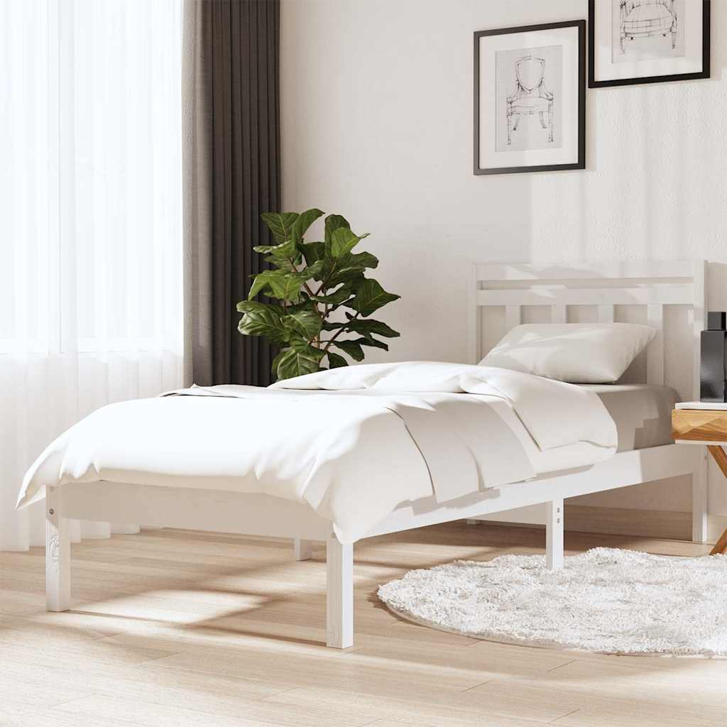 Bedframe massief grenenhout wit 100x200 cm is nu te koop bij PeponiXL, paradijselijk wonen!