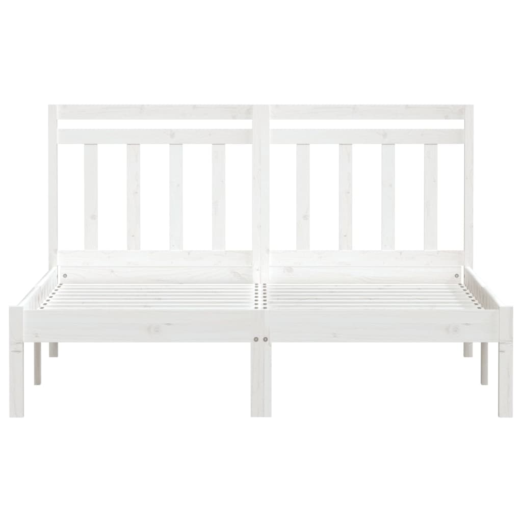 Bedframe massief grenenhout wit 140x200 cm
