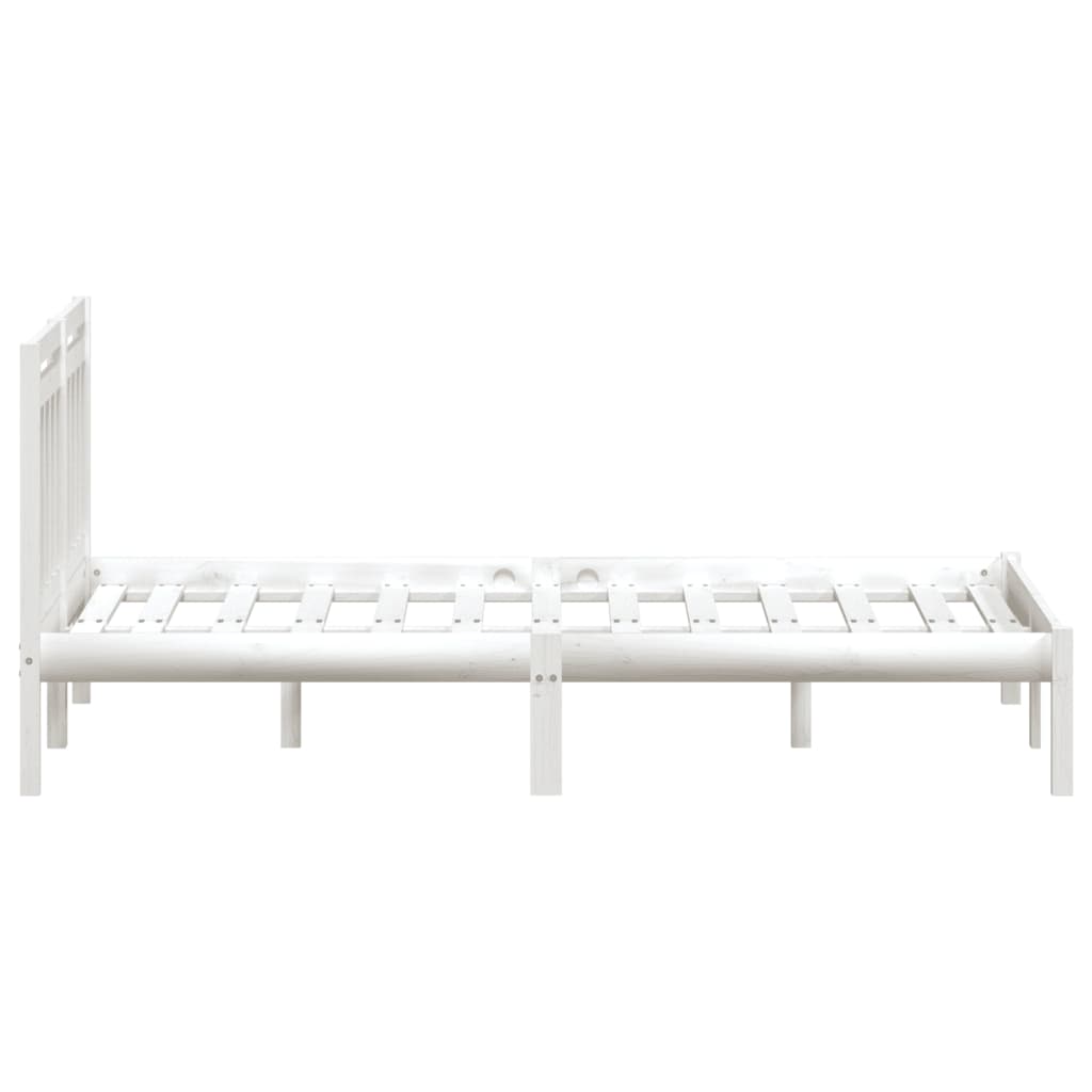 Bedframe massief grenenhout wit 140x200 cm