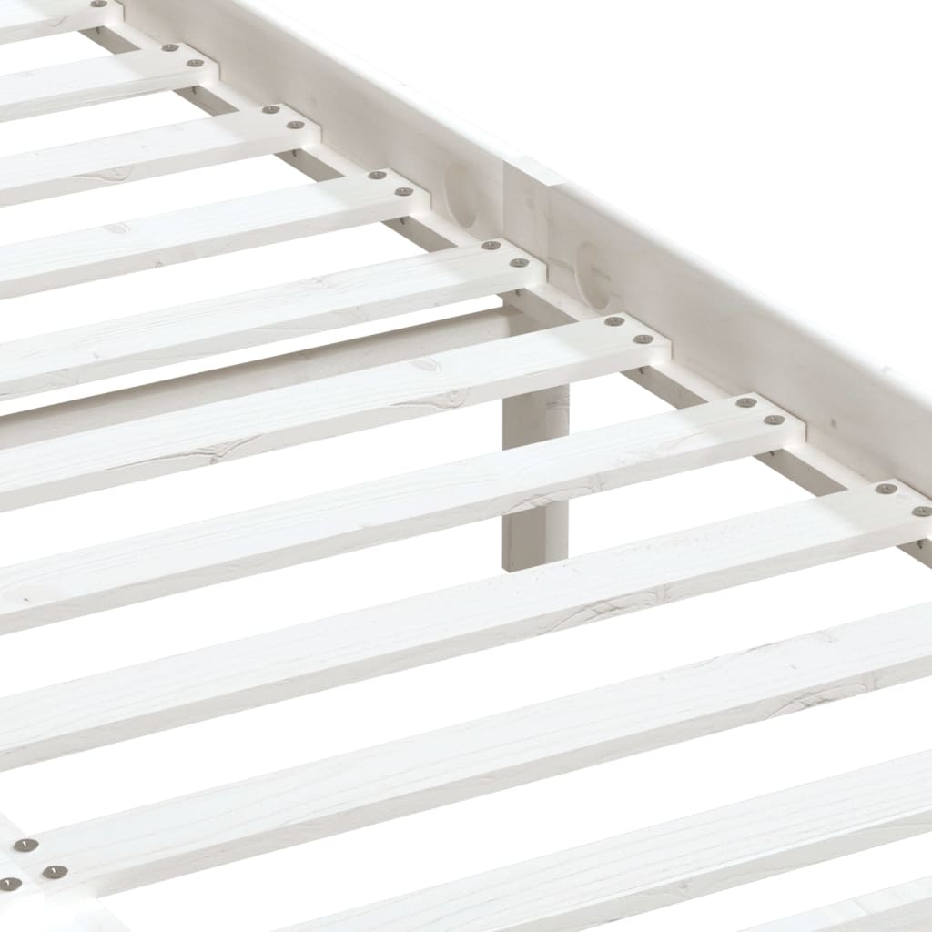 Bedframe massief grenenhout wit 140x200 cm