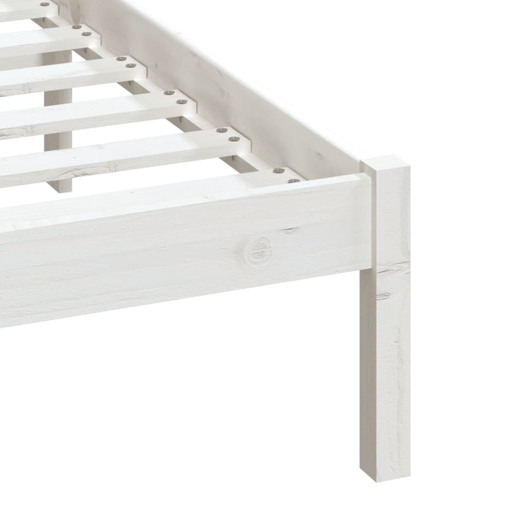 Bedframe massief grenenhout wit 140x200 cm