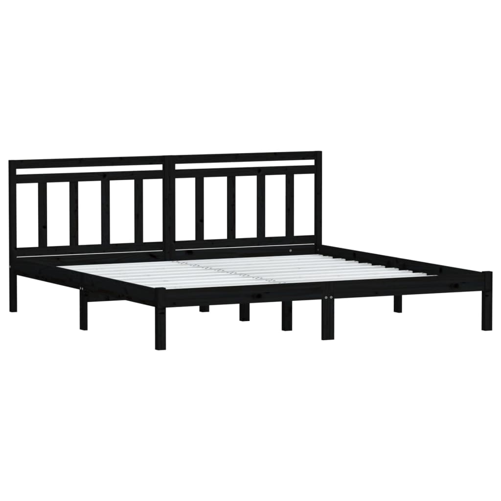 Bedframe massief grenenhout zwart 200x200 cm is nu te koop bij PeponiXL, paradijselijk wonen!