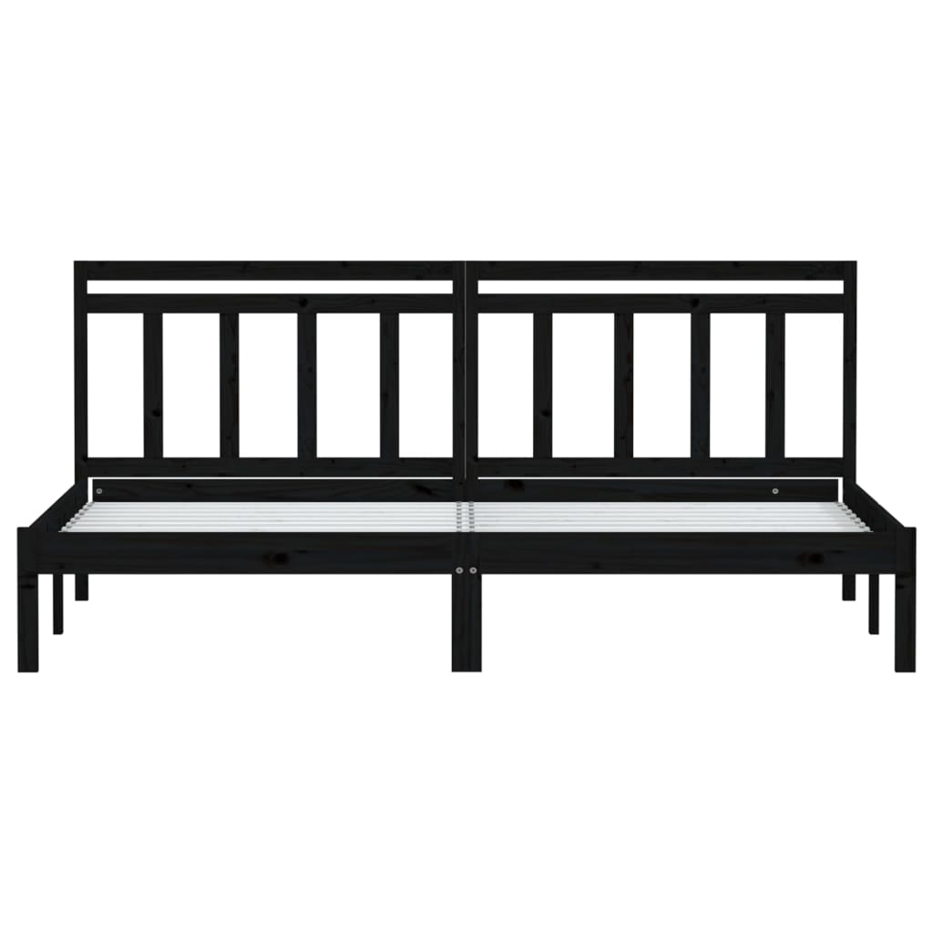 Bedframe massief grenenhout zwart 200x200 cm is nu te koop bij PeponiXL, paradijselijk wonen!