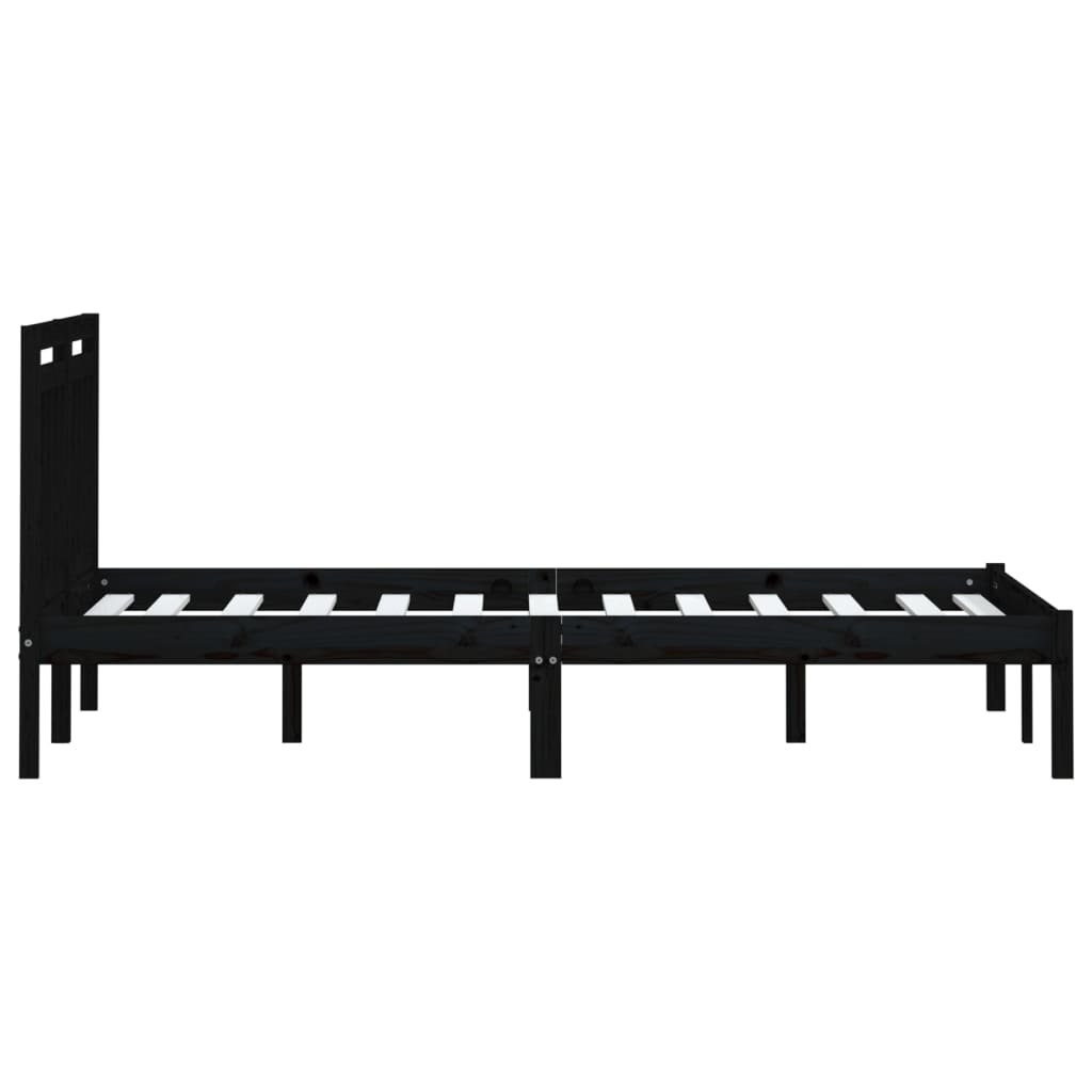 Bedframe massief grenenhout zwart 200x200 cm is nu te koop bij PeponiXL, paradijselijk wonen!