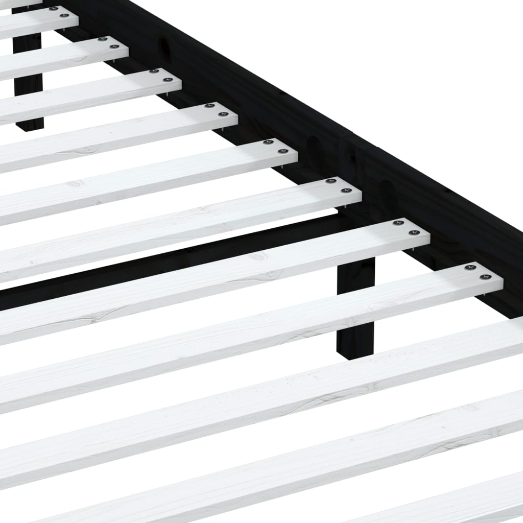 Bedframe massief grenenhout zwart 200x200 cm is nu te koop bij PeponiXL, paradijselijk wonen!