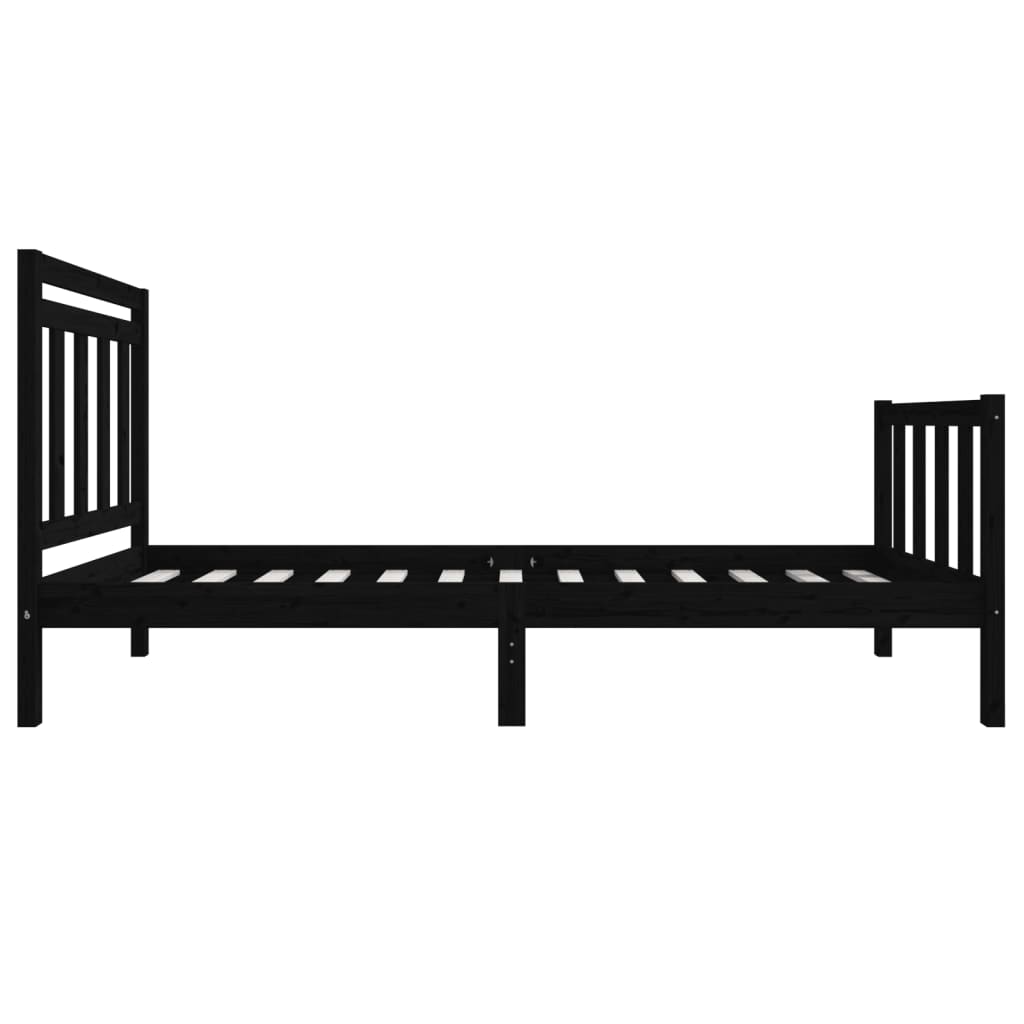 Bedframe massief hout zwart 75x190 cm is nu te koop bij PeponiXL, paradijselijk wonen!