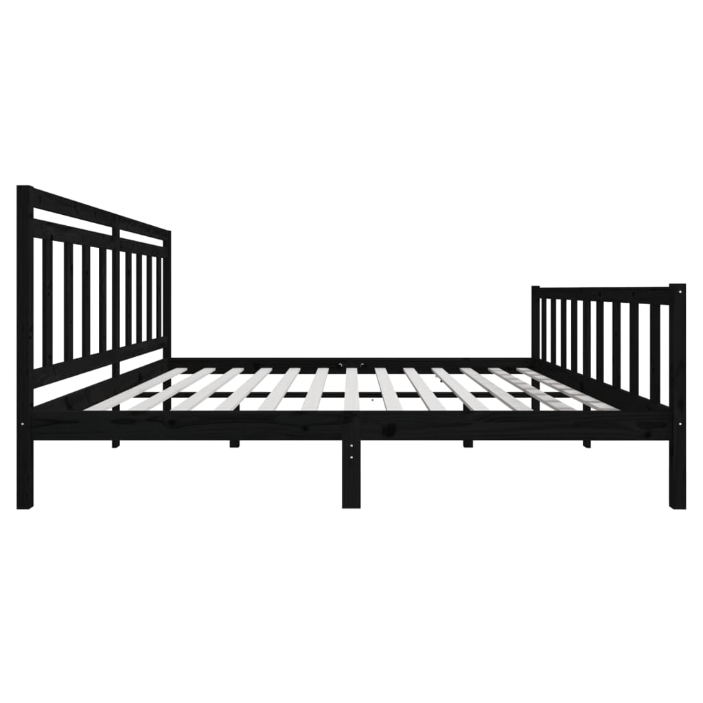 Bedframe massief hout zwart 200x200 cm is nu te koop bij PeponiXL, paradijselijk wonen!