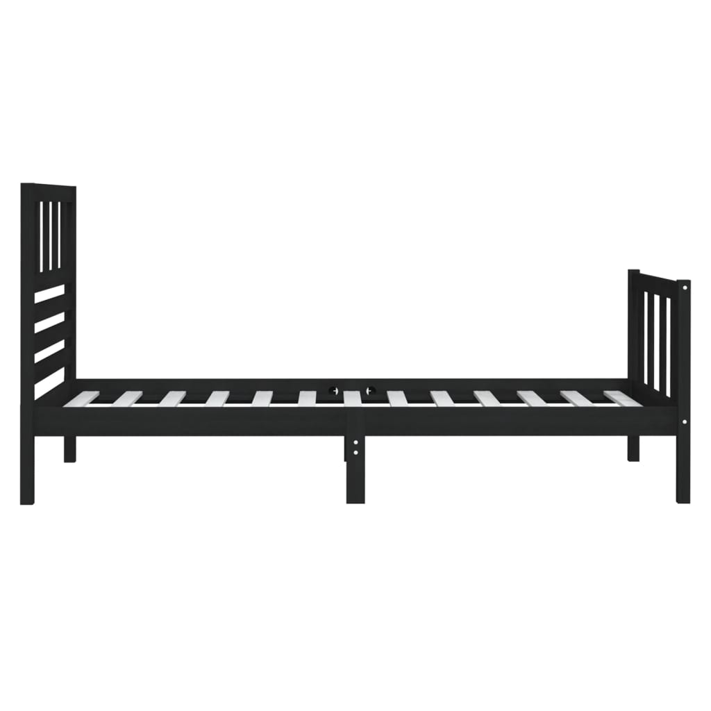 Bedframe massief hout zwart 75x190 cm is nu te koop bij PeponiXL, paradijselijk wonen!