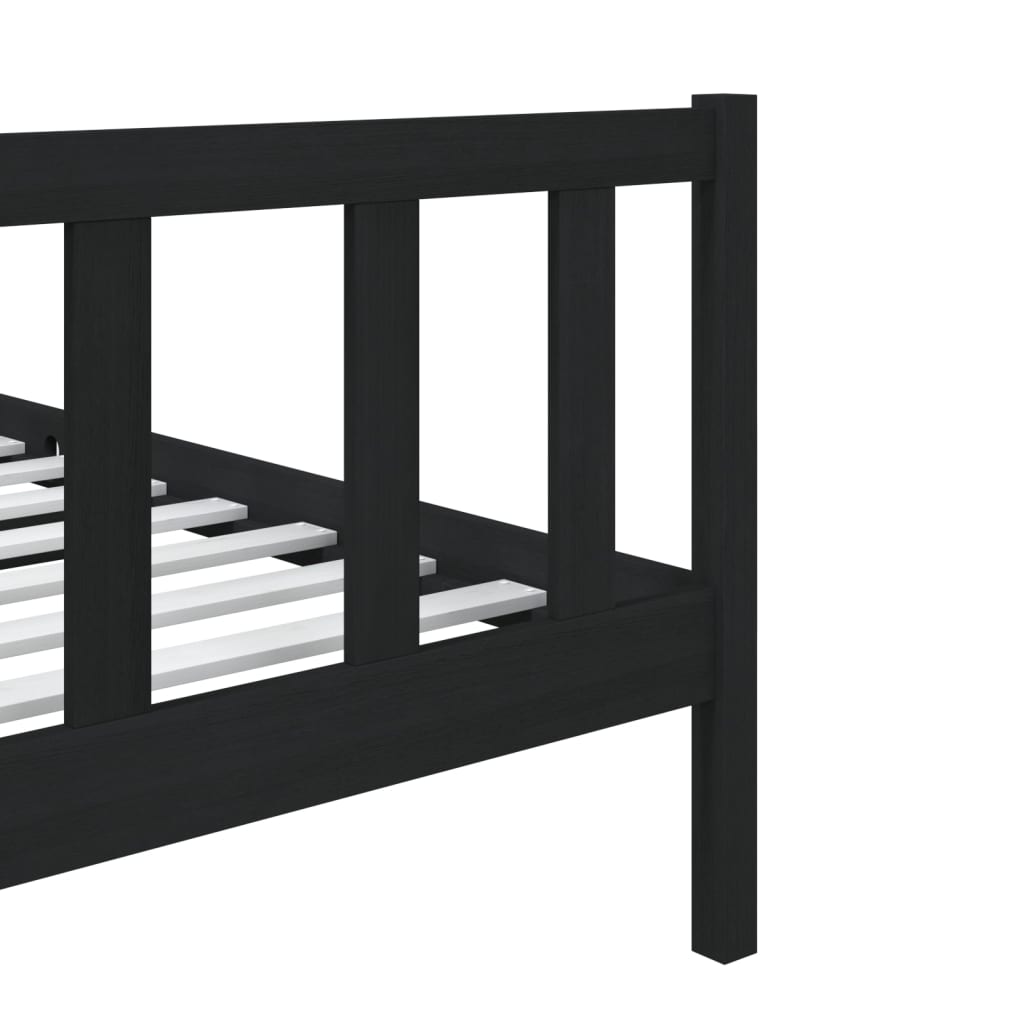 Bedframe massief hout zwart 75x190 cm is nu te koop bij PeponiXL, paradijselijk wonen!
