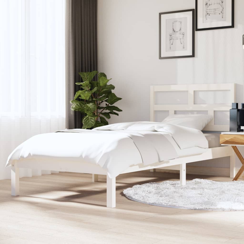 Bedframe massief hout wit 90x190 cm is nu te koop bij PeponiXL, paradijselijk wonen!
