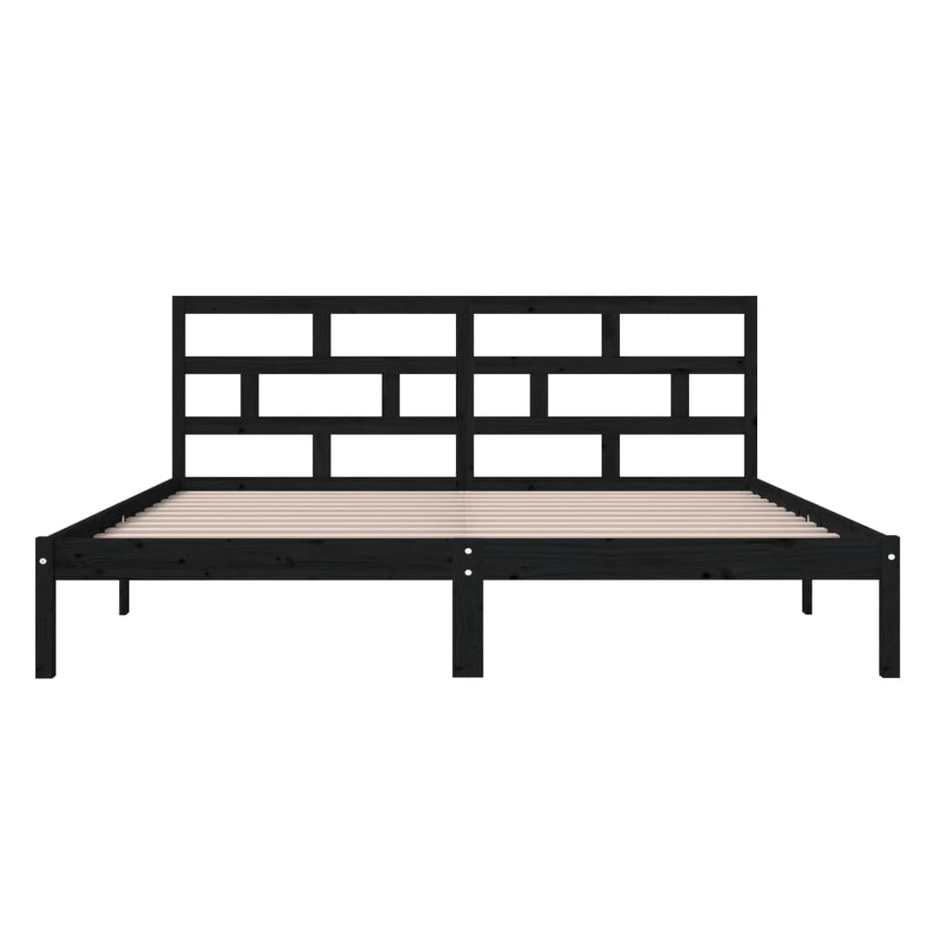 Bedframe massief grenenhout zwart 140x190 cm is nu te koop bij PeponiXL, paradijselijk wonen!