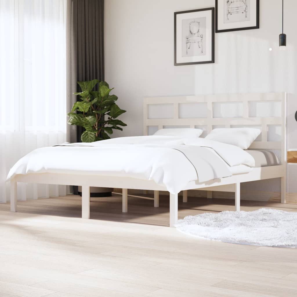 Bedframe massief hout wit 180x200 cm is nu te koop bij PeponiXL, paradijselijk wonen!