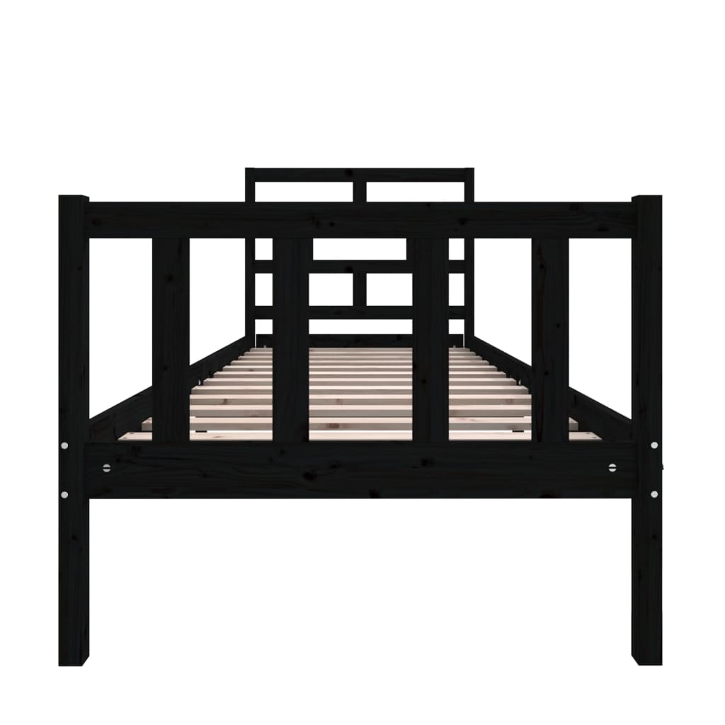 Bedframe massief grenenhout zwart 75x190 cm is nu te koop bij PeponiXL, paradijselijk wonen!