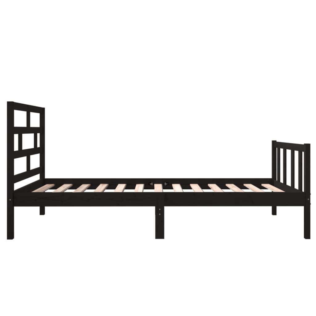 Bedframe massief grenenhout zwart 75x190 cm is nu te koop bij PeponiXL, paradijselijk wonen!
