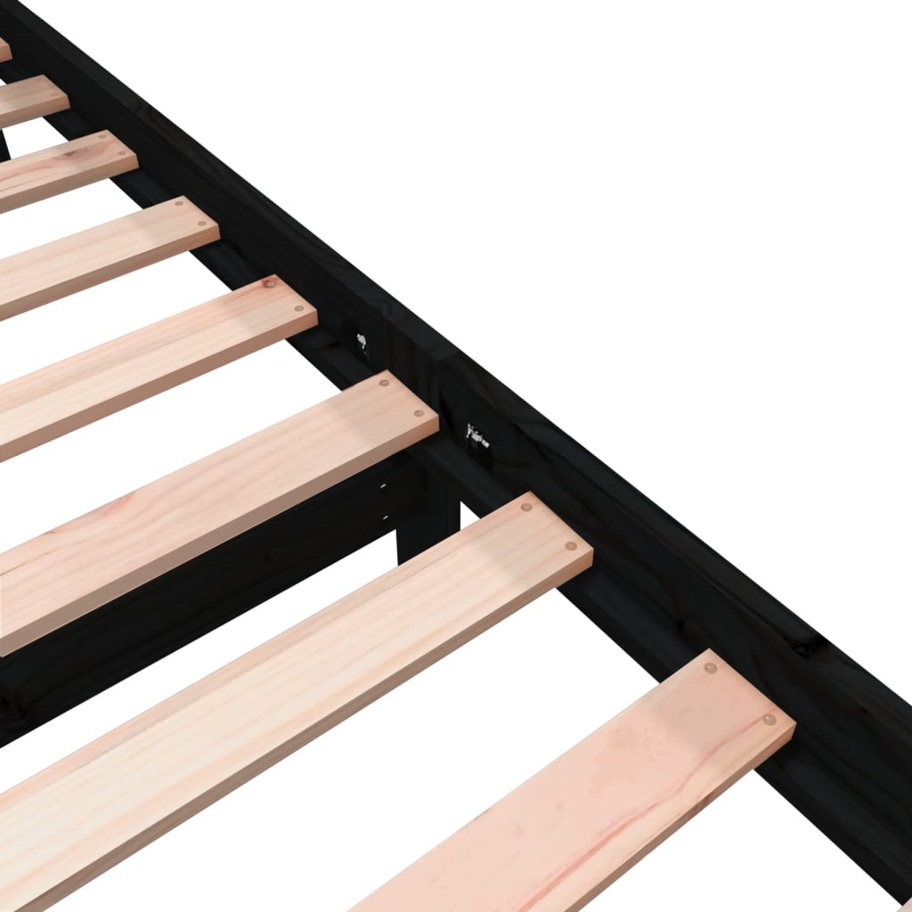 Bedframe massief grenenhout zwart 75x190 cm is nu te koop bij PeponiXL, paradijselijk wonen!