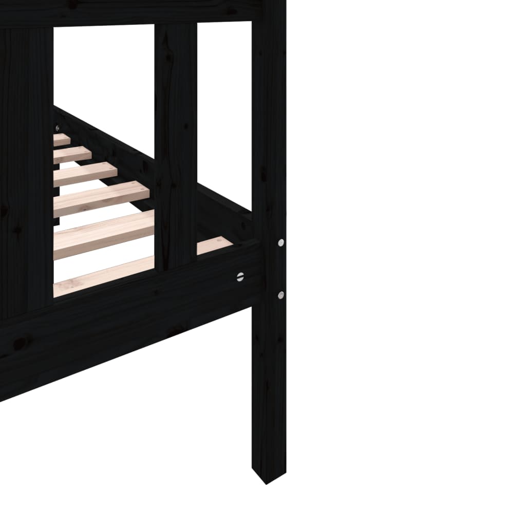 Bedframe massief grenenhout zwart 75x190 cm is nu te koop bij PeponiXL, paradijselijk wonen!