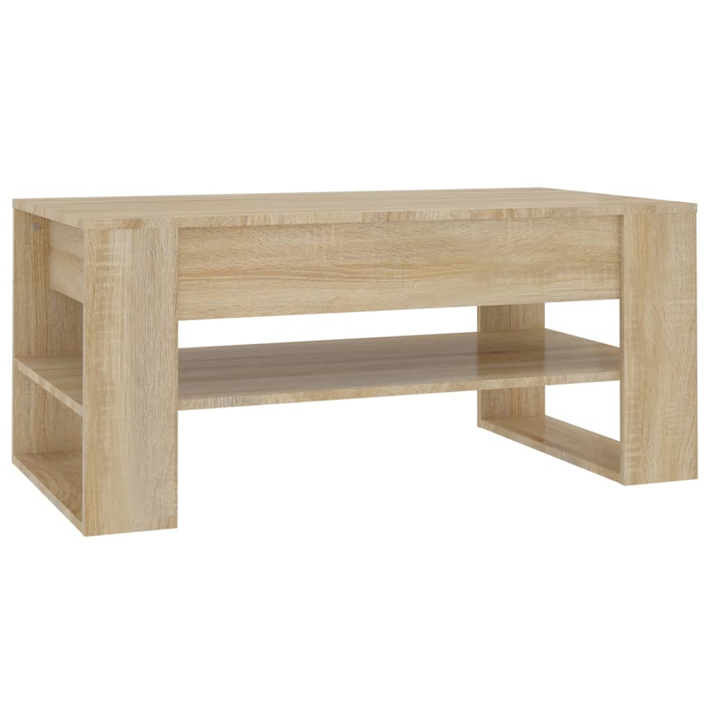 Salontafel 102x55x45 cm bewerkt hout sonoma eikenkleurig is nu te koop bij PeponiXL, paradijselijk wonen!